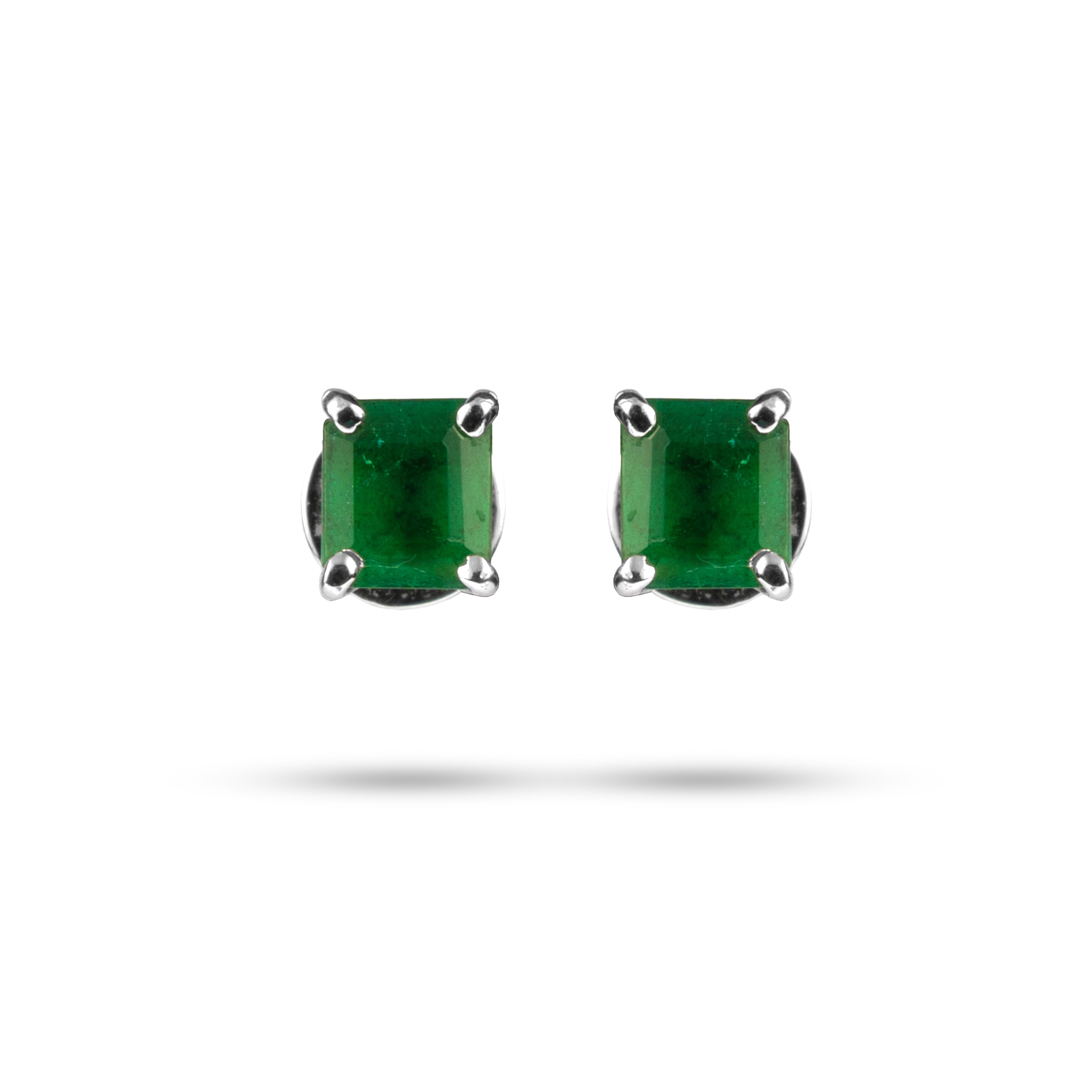 MINI SQUARE EMERALD EARRINGS