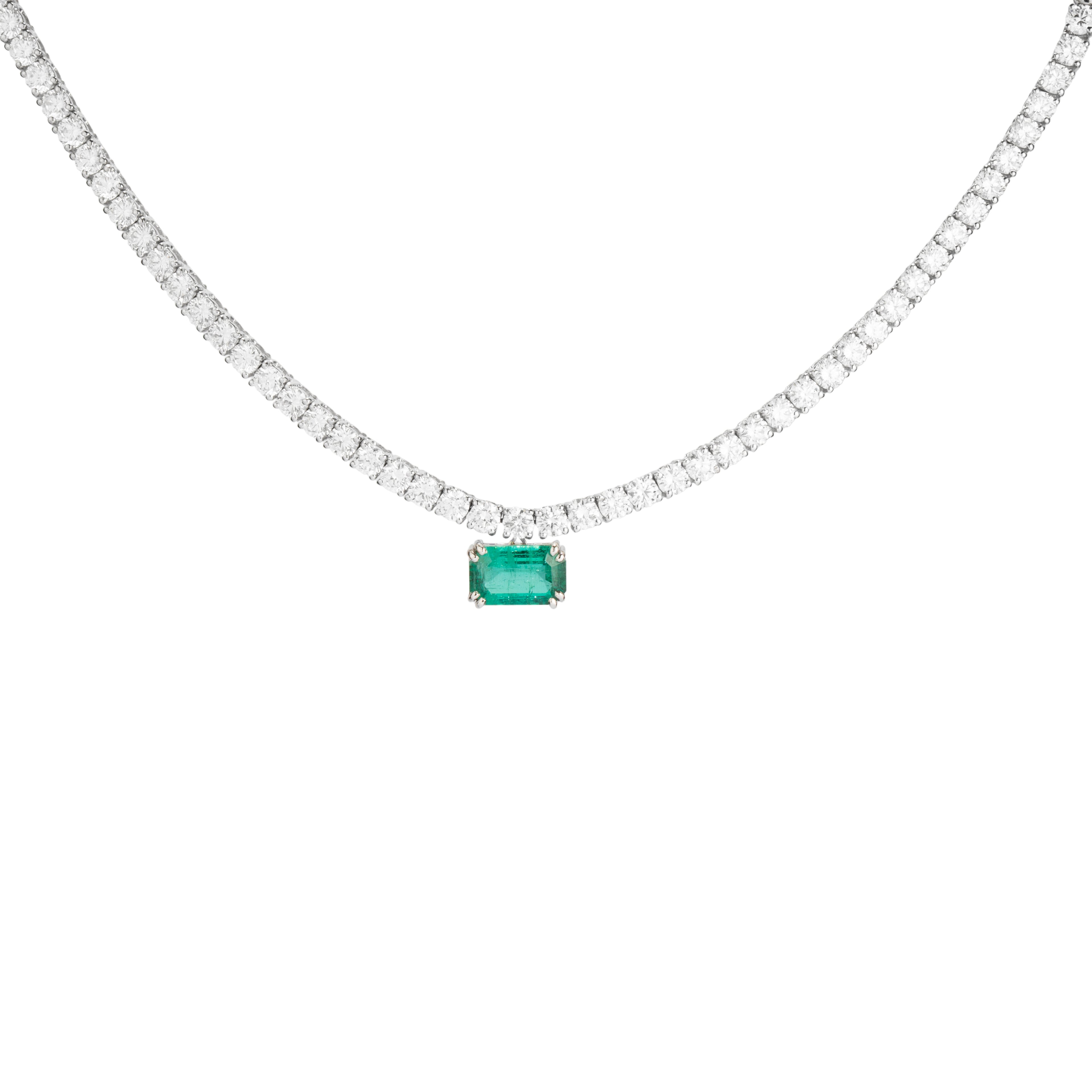 CERTIFIED EMERALD & DIAMOND CHOKER
