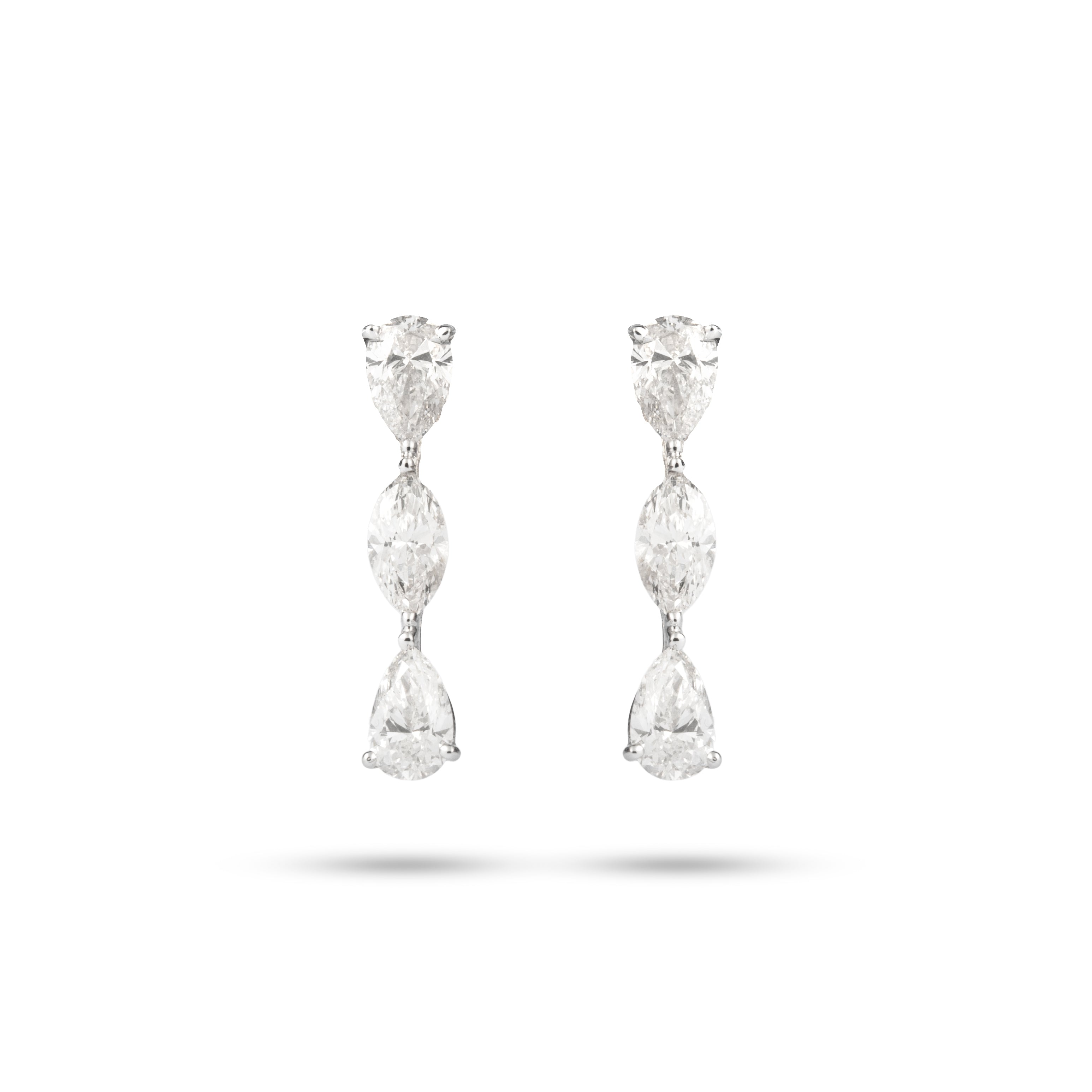 PEAR & MARQUISE DIAMOND EARRINGS