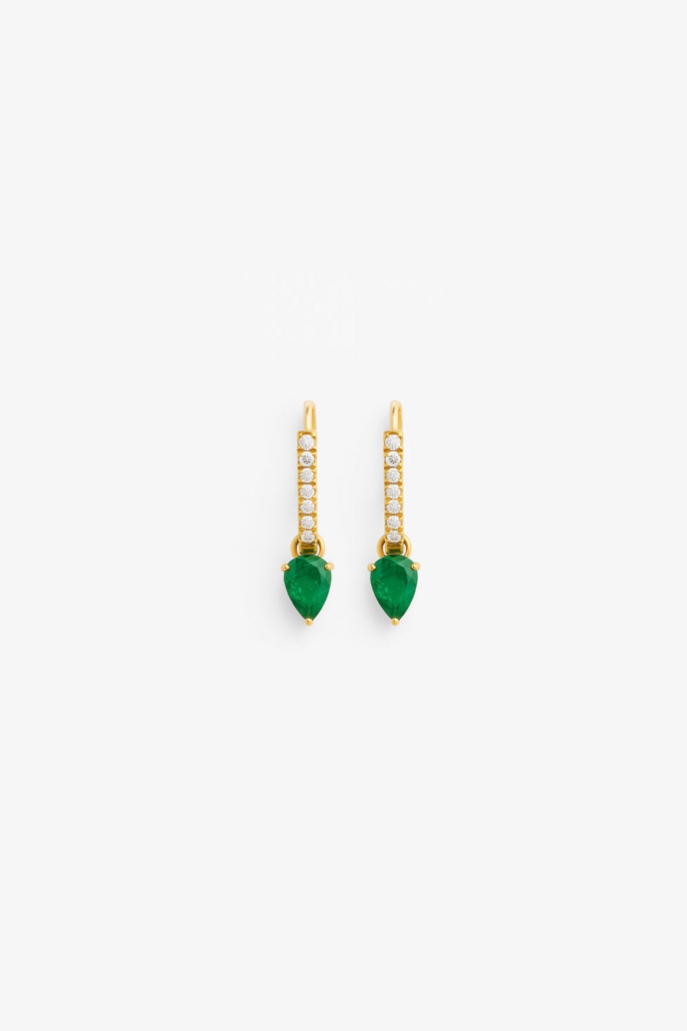 PEAR EMERALD HOOPS
